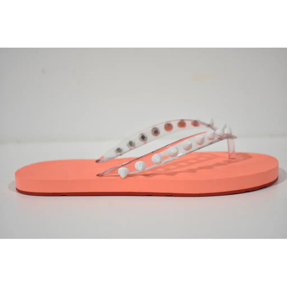 Christian Louboutin Loubi Flip Spikes Donna Flat Drag Thong Flip Flop Sandal 38 - Picture 2 of 12